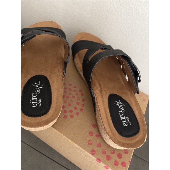 Euro Soft by Softt Gwenda Black Sandals Women's Size 7.5 Open Toe Buckle Closure - Picture 12 of 14